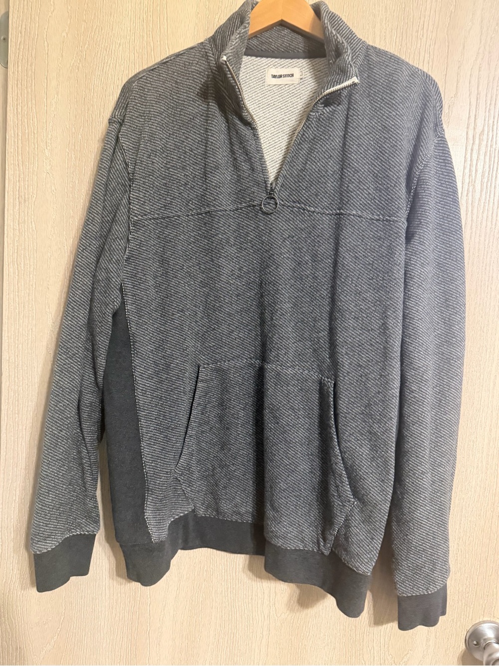 Taylor Stitch Grey Half-Zip Pullover Sweater